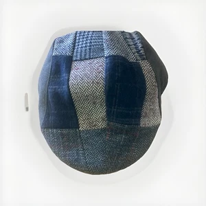Vintage Cabbie Flatcap Mütze Zeitungsjunge Patchwork Wolle Italy Gr. 61 Medium/Lg - Bild 1 von 12