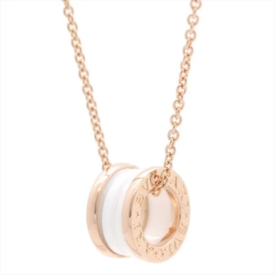 BVLGARI B-ZERO1 Pendant Necklace 750 K18 Pink Gold White Ceramic Gift Quality - Image 1 of 4