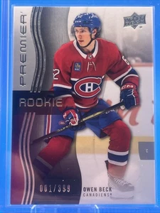 2023-24 Upper Deck Premier ROOKIE 001/399 M. Canadiens RC #122 Owen Beck 01/399 - Bild 1 von 2