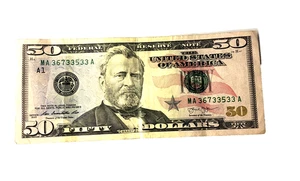 $50 Dollar Money Bill 5-Of-A-Kind number 3’s (MA 36733533 A) - Picture 1 of 4