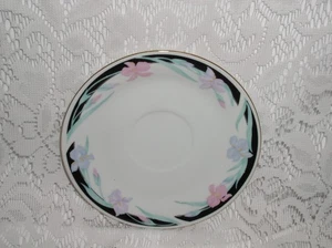 Qty.2 Saucer Saucers Cup Plate Tienshan Isabella Black Iris Purple Blue Pink - Picture 1 of 3