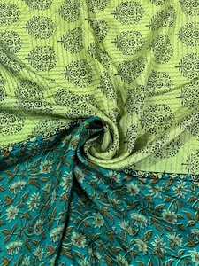 Vintage Silk Saree, Recycled Indian Sari Fabric, Craft Dress Material SS1944 - Picture 1 of 8