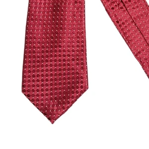 Kenneth Roberts Silk Tie Men’s 62” Red White Dot Woven Geometric Classic New - Picture 1 of 4