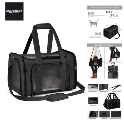 Transporttasche für Katze Hund, Faltbare Tragbar Katzentransportbox Hundetran... - Bild 1 von 4