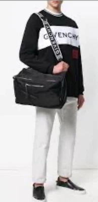 NWT New Givenchy Logo Strap Large Pandora Crossbody Messenger Nylon Black $1650 - Image 1 of 4