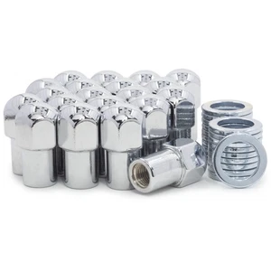 25 Lug Nuts 7/16-20 Chrome Dome Top Mag .75 Shank and Standard Washers - Picture 1 of 2