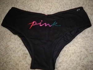 Victoria's Secret Cheekster Pink Schrift Glitzer Schwarz Large NEU - Bild 1 von 2