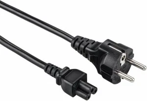 EU Hama Mains Lead, plug with earth contact - 3-pin socket (cloverleaf), 1.50 m - Picture 1 of 2
