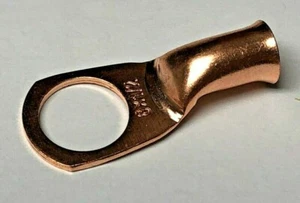 6 AWG 3/8 Hole Cable Ring Lug Terminal Copper Battery Terminal Welding Gauge - Picture 1 of 3
