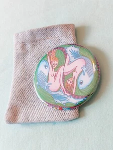 Stück Sternzeichen Kompaktspiegel rund Dame Koi Fisch einseitig - Bild 1 von 5