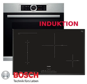 Induktion Herd Set BOSCH Autark Backofen Silber + Kochfeld 80cm Breit NEU&OVP - Bild 1 von 7
