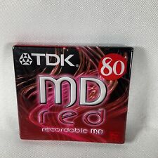 1 X TDK 80 Minutos Color Mini Disco Md Grabable Minidisc Rojo