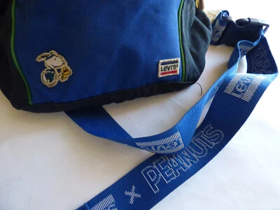 Levi's X Peanuts Snoopy Sport 3 Pocket Spacious Retro Fanny Pack Sing Bag Blue - Image 1 of 4