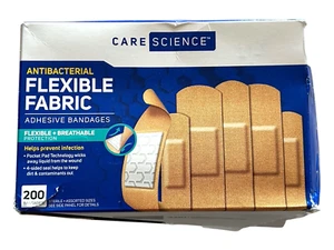 Bende Adesive in Tessuto Care Science - Confezione da 200 Pezzi Varietà da 3 Misure - Foto 1 di 6
