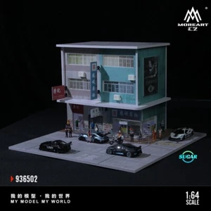 1:64 Diorama Parking Lot Model LED Lights Hong Kong Street Garage Building Model - Picture 1 of 45