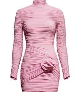 Magda Butrym X H&M - PINK ROSE APPLIQUE HIGH NECK DRESS - MEDIUM - NEW HM NWT - Bild 1 von 1