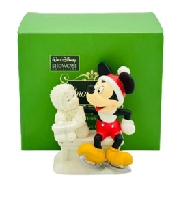 New Dept 56 Snowbabies Walt Disney Showcase Skating With Mickey Mouse Figurine - Picture 1 of 10