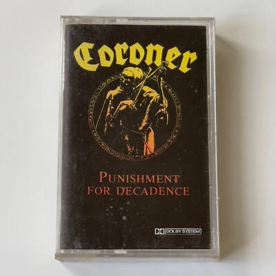 New! CORONER - PUNISHMENT FOR DECADENCE (Cassette Tape, 1988) Thrash SEALED! - Image 1 of 4