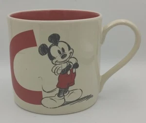 Walt Disney World Vintage Mickey Mouse Pencil Drawing "C" Coffee Mug - Picture 1 of 6