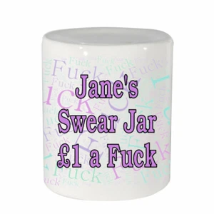 Jarro de Juramento Personalizado Cerámica Caja de Dinero Libra una F*ck Adulto Juramento Oficina Regalo - Imagen 1 de 4
