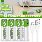 4pack Type ion Lithium AAA 1.5V USB Battery Fast Charger C Cable AA Rechargeable