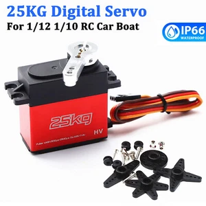 25KG Digital Servo 180° with 25T Servo Arm IP66 Waterproof for RC Car Boat Q9R5 - Picture 1 of 12