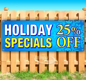HOLIDAY SPECIALS 25% OFF Advertising Vinyl Banner Flag Sign Many Sizes CHRISTMAS - Picture 1 of 6