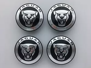 GENUINE JAGUAR BLACK ALLOY WHEEL CENTRE CAP BADGES BRAND NEW XF XE F PACE XJ XK - Picture 1 of 8
