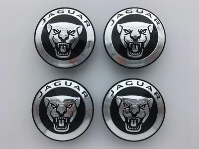GENUINE JAGUAR BLACK ALLOY WHEEL CENTRE CAP BADGES BRAND NEW XF XE F PACE XJ XK - Image 1 of 4