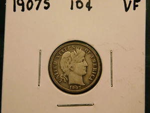 1907 S Barber Dime Item # 12557 - Picture 1 of 2