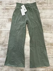 Pantalones Johnny Was Calme Mujer PEQUEÑOS Pierna Ancha Relajado Terry Pantalón Salón Verde NUEVO - Imagen 1 de 2