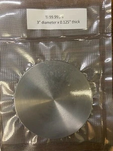 Titan Sputtertarget 99,995 % rein, 3,0 Zoll Durchmesser x 0,125 Zoll dick - Bild 1 von 2