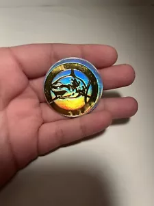 Vntg POG 1990s Shark Foil Shiny Sparkles Silver Gold Cap Milk Bottle Top HTF Toy - Picture 1 of 2
