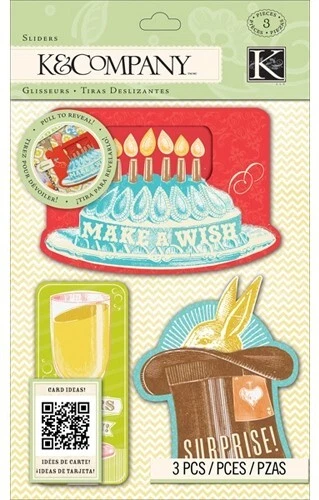 K&Company Beyond Postmarks LETTERPRESS SLIDERS - 3 pcs - Image 1 of 1