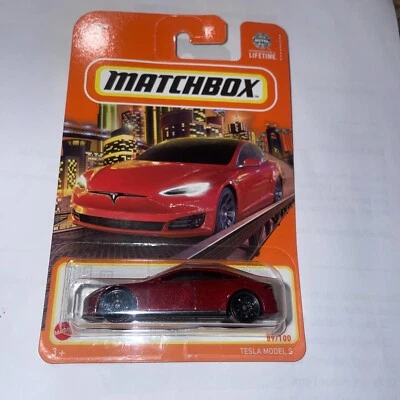 New 2023 Matchbox Tesla Model S Red - Image 1 of 4
