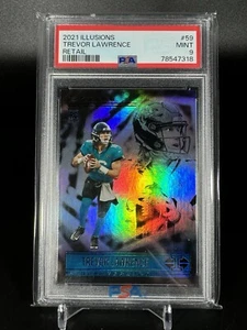 2021 Panini Illusions Trevor Lawrence Retail Prism PSA 9 Rookie RC Jaguars - Picture 1 of 2