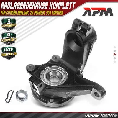 Fusée Boîtier de Roulement Roue Complet avant Droit pour Citroën Berlingo Mf Zx - Photo 1/4