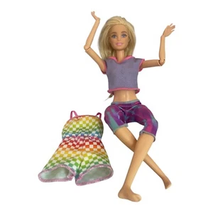Mattel Barbie Articulated Yoga Barbie And Romper 2015 11.5” Tall - Picture 1 of 11