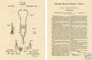1st US PATENT of STETHOSCOPE Art Print READY TO FRAME !!!! Ford Zielfernrohr 1882 - Bild 1 von 1
