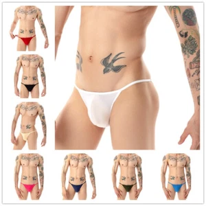Herren Slips dünn G-String Eis Seide niedrigbundig Unterwäsche Unterhose sexy Höschen - Bild 1 von 33