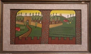 dipinto anno 1971 genere NAIF Arte Moderna Italiana collezionismo olio su tela - Foto 1 di 11