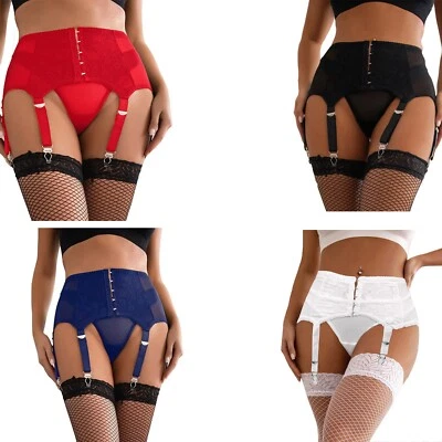 Suspender Belt Strap Garter Plus Size 8-22 Sexy Lingerie Black Red Blue White - Image 1 of 4