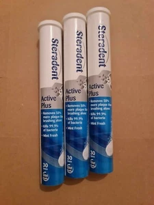 Steradent Active Plus Denture Cleaning Tablets 3x30 | Removes Stains & Tartar | - Picture 1 of 7
