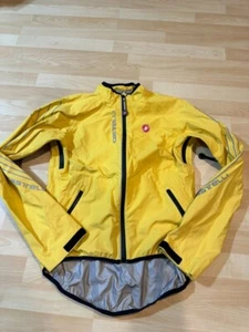 Castelli Cycling Reflective Yellow Rain Jacket Men’s Medium - Picture 1 of 9