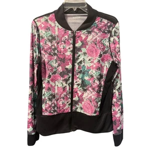 BCG Womens Floral Tru-Wick Jacket Sz L Polyester/Spandex women jacket - Picture 1 of 12