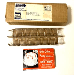 1950’s Vintage Retro Celebration Toast Glasses Set of Twelve ~ Swift'Ning - Picture 1 of 7