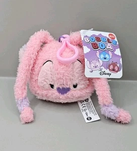 Disney Stitch, Engelskopf Plüsch Schlüsselanhänger Taschenclip rosa Stofftier - neu mit Etikett - Bild 1 von 6