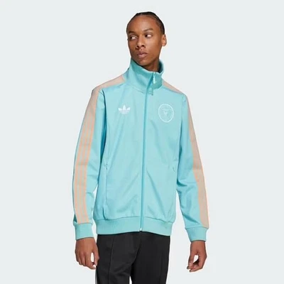Size S- ADIDAS UNISEX INTER MIAMI CF ORIGINALS SLIM FIT TRACK JACKET, Easy Mint. - Image 1 of 4