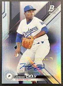 2019 Bowman Platinum Josiah Gray #TOP-44 Auto Dodgers Nationals - Picture 1 of 2