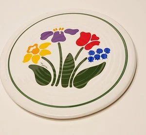 Remache de cerámica vintage Treasure Craft flores redondas 8,5"  - Imagen 1 de 6